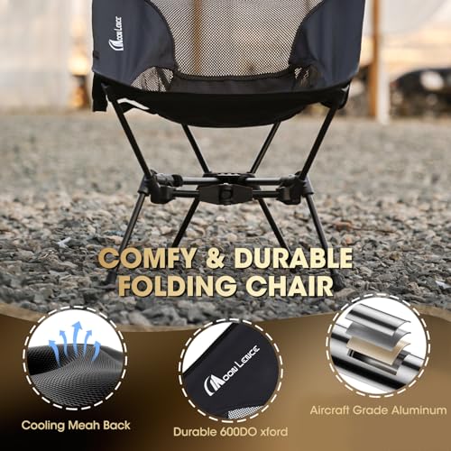 MOON LENCE Portable Camping Chair Backpacking Chair - The 4th Generation Ultralight Folding Chair - Compact, Lightweight Foldable Chairs for Hiking Mountaineering, Beach (Orange-2Pack) - color: Orange-2pack