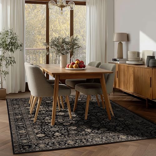Ruaruarug Area Rug Non Slip Machine Washable Ultra Soft Living Room/Bedroom/Kitchen/Outdoor/Classroom Black Gold, 6'×9' - color: Black Gold, size: 6' x 9' (Rectangular)