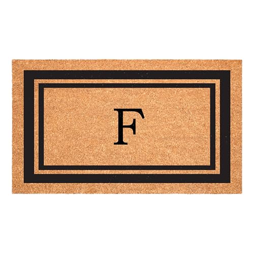 Calloway Mills 152961830F Black Border 18" x 30" Monogram Doormat, (Letter F) - color: Letter F, size: 1'6" x 2'6" (Rectangular)
