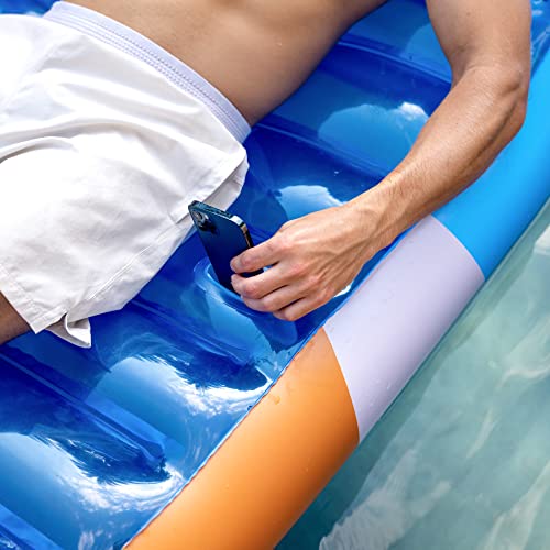 PoolCandy Good Vibes Floating Chaise Lounger. The Ultimate 2in1 Luxurious and Durable Inflatable Pool Float; Its a Lounge Chair on Land or in Water.