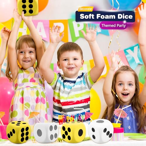2 Pieces 6 Inches Large Foam Dice Set Giant Foam Dice Soft Dot Dice Toy for Family Educational Toys Parent Child Board Games Nights Casino Themed Party Decoration (Color Set 6) - color: Color Set 6