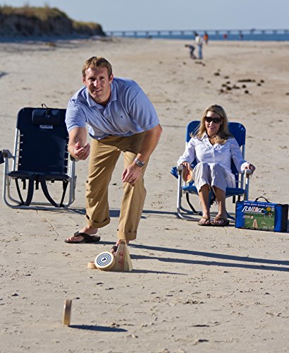 Rollors Backyard Set - Lawn Game for Summertime Fun, Reunions, Camping, Parties, BBQs, Picnics & Beach Days All Wood Outdoor Yard Game Combining Horseshoes, Bocce Ball & Bowling