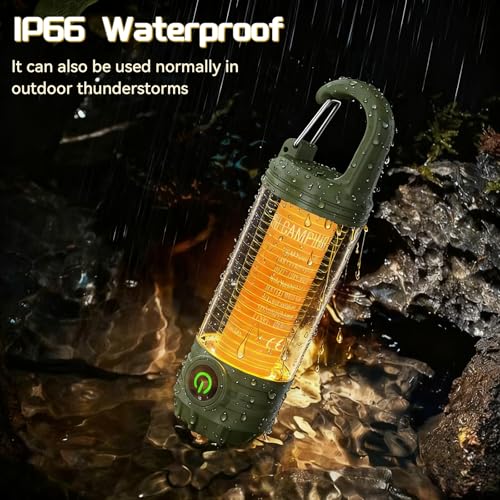 Ultra Bright Camping Lantern, 1200mAh Camping Lights with 3 Colors & 4 Brightness, SOS, Max 1500LM, Waterproof Rechargeable Flashlight Lantern for Power