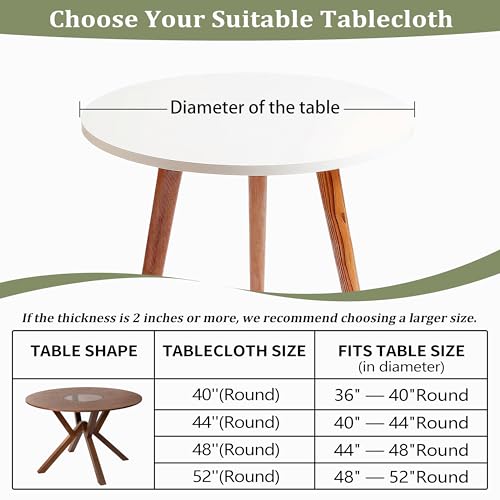 Round Fitted Tablecloth with Elastic Round Outdoor Tablecloths Fitted Table Covers for Tables Waterproof Reusable Vinyl Tablecloth for Indoor and Outdoor (44-48in) - color: Orange, size: 48" (Round)