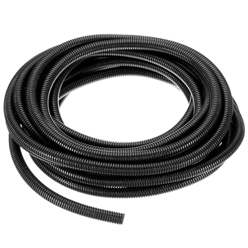 uxcell 1/2 Inch x 33 Ft Split Wire Loom Tubing, Guard Convoluted Flex, Protective Split Cable Conduit, Flexible Wire Protector Tubing, Electrical Cord Cover, Black - color: Black, size: 1/2 Inch x 33 Ft