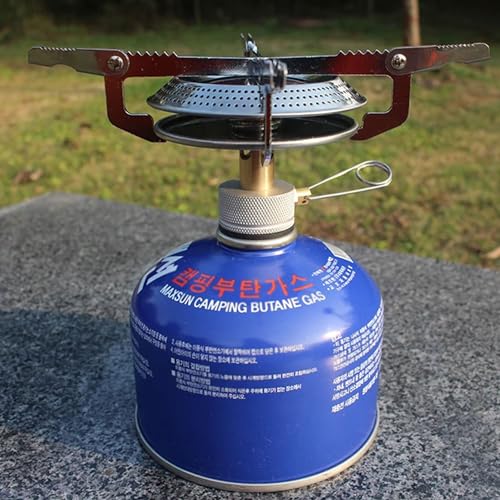 Windproof Camping Gas Stove Portable Foldable Backpack Electronic Stove Head Outdoor Cooking Picnic HikingMountaineering Camping, 110*100*40mm, Stainless Steel