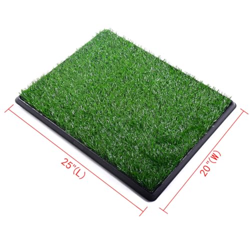 Portable Dog Grass Pet Loo, Indoor Outdoor Portable Potty Artificial Grass Patch Bathroom Mat with Washable Pee Pad and Full System Trays Home Training Toilet Pad for All Dogs Use