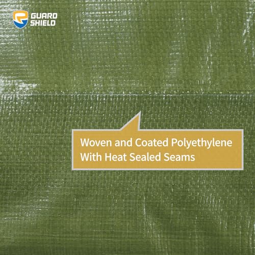 GUARD SHIELD Heavy Duty Tarp 30x30 Feet Green Multi Purpose Thick Waterproof Poly Tarp Cover 10mil - color: Green, size: 30x30