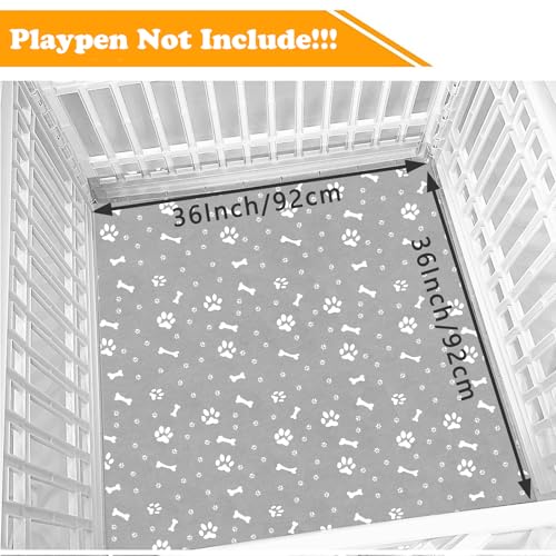 Dog Playpen Bottom for 36" Inch Pet Playpen with 4 Panels, Dog Crate Bottom Pet Tent Puppy Play Pen Bottom, Ideal for Indoor/Outdoor Use. Note: Playpen Not Included. (Gray) - color: Gray