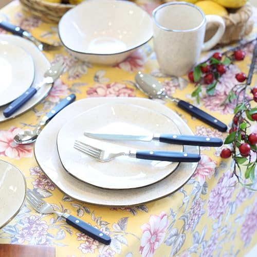 ANNOVA Silverware Set, Retro/Rivet Colorful Stainless Steel Tableware Kitchen Flatware Set Utensils, Includes Dinner Knives, Forks, Spoons, Salad Forks & Dessert Spoons (Navy Blue, 20 Pieces) - color: Navy Blue, size: 20 Pieces