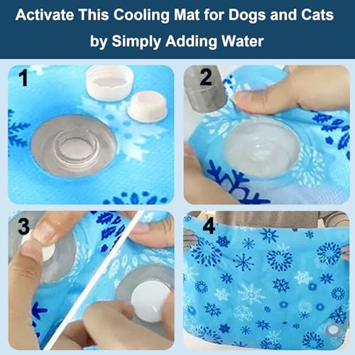 Cooling Mat for Dogs and Cats, Foldable Gel Cooling Mat with Ice Crystal Powder, Blanket Water Injection Cool Pet Pad for Cat Indoor Outdoor Summer Use, 11.8” X15.7” - size: Small