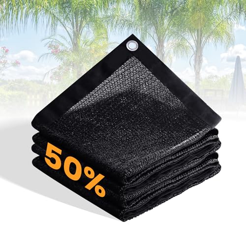 VICLLAX 50% Black Garden Shade Fabric Sun Shade Cloth - UV Protection Sun Shade Cover for Plants, Outdoor, Greenhouse & Lawn Care | Lightweight Cover Mesh Fabric with Grommets, 3×8 FT - color: 50% Shading Black, size: 0 3' X 0 8'