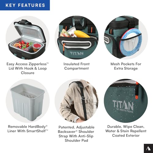 Titan by Arctic Zone Deep Freeze Cooler - Zipperless Hardbody Cooler - Deep Freeze Insulation, HardBody Liner, and SmartShelf - color: Jungle Hunt, size: 9 Can