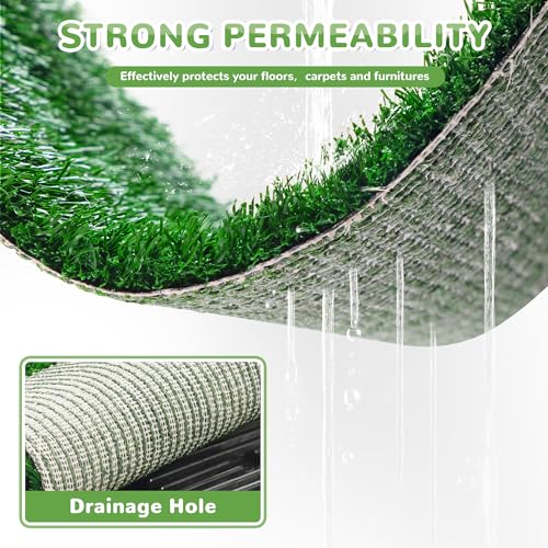 COZIWOW Grass Pad for Dogs with Tray, 25"×20" Dog Grass Pad with Tray for Puppy Potty Training, Washable Indoor Dog Potty Grass, Resuable Artificial Porch Potty Pet Loo - size: M - 25x20x2.4 IN