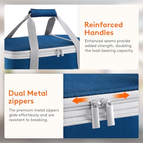 Lifewit Insulated Double Decker Casserole Carrier, Expandable Lasagna Lugger Tote Bag for Hot or Cold Food, Fits 9" x 13" Baking Dish for Potluck Parties, Picnic and Cookouts, Pure Blue - color: Pure Blue
