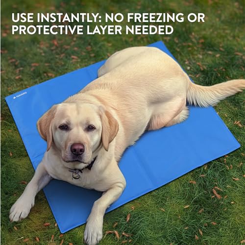 Navaris Gel Pet Cooling Mat with Durable Textiline Cover - Cool Pad for Dog or Cat - Cooler Bed Mats for Dogs or Cats - 31.89 x 37.80 x 0.20 (81 x 96 x 0.5 cm) - size: 81 x 96 cm