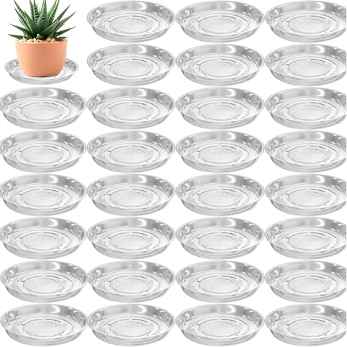 30 Packs 12 Inches Large Clear Plant Saucers for Indoor Outdoor Use Heavy Duty Plastic Plant Trays for Planter Bulk Flower Pot Drip Trays to Catch Water, 4 to 20 Inch - size: 12 inches