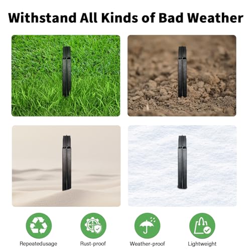 8 Pcs Solar Light Stakes Replacement (Fit for Inner Diameter 0.49-0.5inch),Reinforced Ground Spikes,ABS Plastic Lights Stakes, Ideal for Solar Pathway Lights Garden Torch Lights,Christmas Lights - size: 0.49-0.5 inch