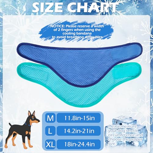 EXPAWLORER Dog Cooling Bandana - 2 Pack Instant Cooling Dog Bandanas, Chill Out Pet Cool Scarf Summer Essentials Ice Neck Cooler Wrap, Prevent Sunstroke for Small Medium Large Dogs, Navy Green L - color: Navy & Green, size: Large