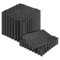 MYFAMIREA Modular Interlocking Cushion 24 Pack 11.8" x 11.8" Rubber Floor Tiles Non-Slip Splicing Drainage Mats for Deck, Pool, Outdoor Shower, Patio, Balcony, Indoor Bathroom, Kitchen, Yard (Black) - size: 24 PCS