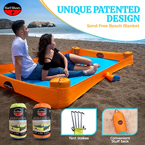 Sandproof Beach Blanket - Oversize Large Outdoor Picnic Blanket for Beaches & Camping - Portable Family Beach Blanket Waterproof Sandproof for Parks, Travel, Vacation Essentials(Orange) - color: Orange