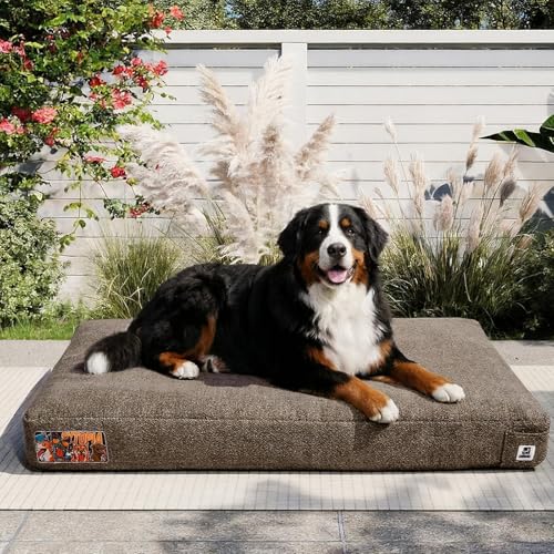 Sytopia 47 Inch Indestructible Dog Beds for XXL Dogs, Chew Proof Waterproof Pet Crate Pad with Machine Washable Removable Cover, Great for Indoor, Outdoor, Crate, Patio Use, Brown - color: Brown, size: Xx-large