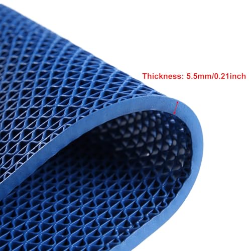 MYOYAY 3' x 16.4' Non-Slip PVC Drainage Floor Mat Commercial Wet Area Floor Mats for Outdoor Indoor Restaurant Kitchen Bar Swimming Pool Splash Matting Water Drain Flooring Mat, Blue