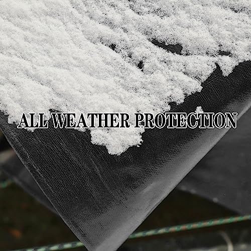Tarp Heay Duty Waterproof 10x12ft,Black Tarp Cover Plastic Poly Tarpaulin for Outdoor Cover,Emergency Rain,Roof, Pool, Boat,Camping - Multipurpose with 12Mil Thickness - color: Black-12mil, size: 10x12
