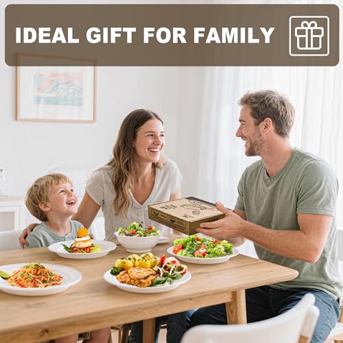 6 Sets 8 Inch Plate Set Unbreakable Lightweight Dessert Plates - White Dinner Plates Dishwasher Safe Outdoor Kitchen Kids Snack Plate Scratch Resistant Reusable Gift For Wedding Home Everyday Use - color: 8 in Plate White