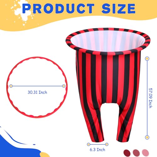 Granny Pants Yard Game Set for Adults, Oversized Granny Pants with 5 Bouncy Balls and 1 Pump, Fun Tossing Games Props for Outdoor Parties, Group Gatherings and Family(Black and Red Stripes) - color: Black and Red, size: Large