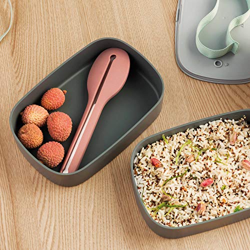 BergHOFF Leo Premium 18/10 Stainless Steel 4Pc Reusable Travel Flatware Set Knife Spoon Fork Sleeve with Silicone Sleeve Dishwasher safe, Pink