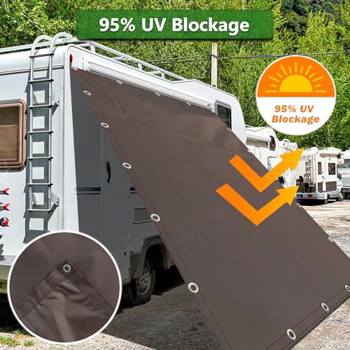 Sun Shade Sail 6'6"x9'9" Waterproof Shade Cloth Canopy Sunshade Camping Tarps Tent Cover with Grommets for Backyard Yard Deck Patio Pergola Garden Outdoor - color: Coffee-Waterproof, size: 6'6"x9'9"