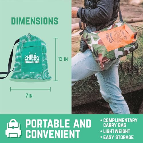 Chillbo Inflatable Couch – Unique Designs - No-Pump Setup, Ripstop Polyester, Stability Pegs, Fun Prints - Portable Air Inflatable Lounger for Beach, Camping, Festivals, and Tailgating - color: Green Wave, size: Large