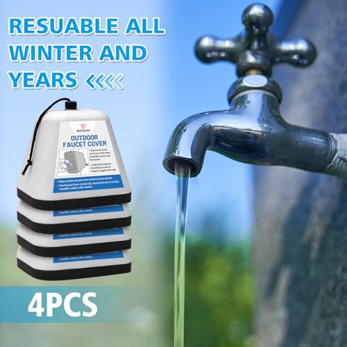Outdoor Faucet Covers for Winter, Easy to Install Insulated Foam Protector Against Freeze for Outside Faucet Water Spigot Garden Hose Bib, Resuable, 4 Pcs - style: 4 Pcs