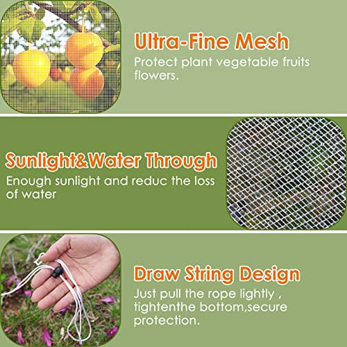 Mesh Plant Cover 3PCS,Garden Netting Mesh Outdoor,Netting for Tomato Plants,Garden Bug Netting Plant Cover,Bird Netting for Garden,Fruit Tree Netting (3.2 x 4.9 ft) - size: 3.2 x 4.9 ft