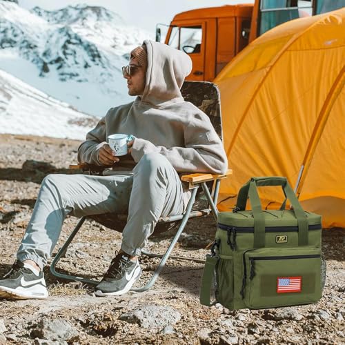 ATRIPACK Lunch Box for Men, Tactical Lunch Bag MOLLE Webbing Leakproof Insulated Large Lunch Cooler Women Adult Meal with Adjustable Shoulder Strap Durable Lunch Pail (Green) - color: Green, size: Large