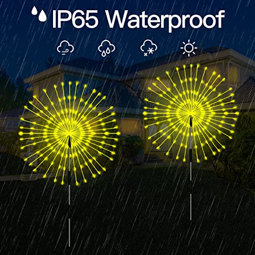 Solar Garden Lights 4-Pack Waterproof Decorative Pathway Firefly Lights for Courtyard & Garden Party Warm White - color: Warm White