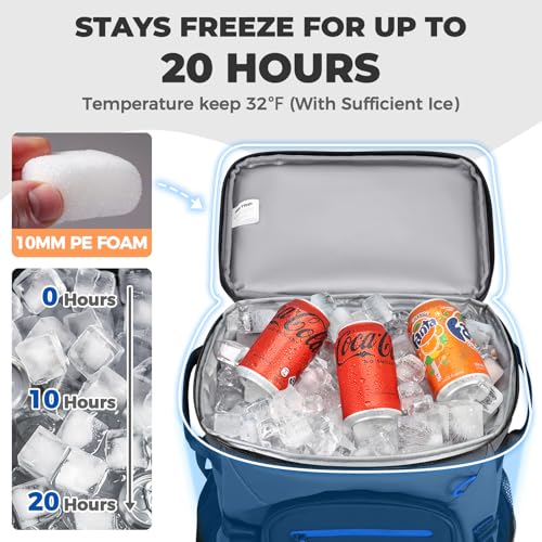 Heytrip Backpack Cooler 36/54 Cans, Insulated Portable Large Leakproof Waterproof Cooler Bag, 20 Hours Cold Retention for Lunch Camping Travel Beach Picnic - color: Gray - 36 Cans