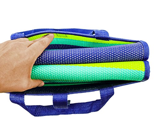 Camco Handy Mat with Strap - Perfect for Picnics, Beaches, RV and Outings - Green/Turquoise - 60" x 78" (42806) - color: Green/Turquoise, size: 5' x 6'6" (Rectangular)