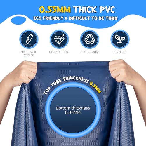 Non-Slip Splash Pad for Kids and Dog, 70" Extra Large Baby Play Mat, Dog Pool Toys, Thicken Sprinkler Pool Summer Outdoor Water Toys for Ages 3-12 Boys Girls, Parent-Kids &Games Fun Backyard (Blue) - size: 70in