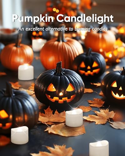 Homemory Cool White Flameless LED Tea Lights Candles, 200+Hour Battery Operated Fake Electric Votive TeaLights for Christmas, DIY Mood Lighting, Party, Holiday, Funeral, Home Decor, 12-Pack - color: Cool White Glow – White Body, size: Pack of 12