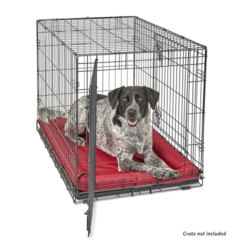 MidWest Homes for Pets Ultra-Rugged MAXX Dog Bed, Water Repellent, Easy Wipe Clean, Super Durable, Fits 36-Inch Dog Crates, Red, Polyester, 22.45"L x 17.33"W x 3"H - color: Red, size: 36 Inch