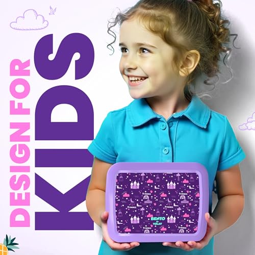 YOLAY Bento Box for Kids Lunch Box Leak-Proof, 5-Compartment Lunch Box Kids for Ages 3-10, Durable with Anti-Slip Base, Suitable for Schools, Outdoor and Travel (Mermaid) (Princess) - color: Princess