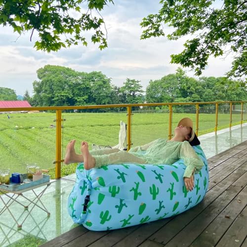 Inflatable Couch for Camping,Inflatable Lounger Air Sofa Chair,Portable Festival Couch for Outdoor, Beach, Hiking, Picnics, Music Festivals (Yellow -Black) - color: Yellow -Black
