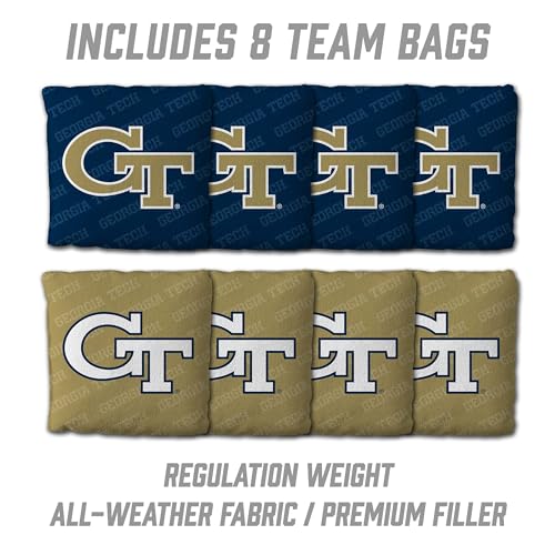 YouTheFan NCAA 2’ x 3’ Wood Cornhole Game with Logo Bags - color: Georgia Tech Yellow Jackets, size: 2' X 3'