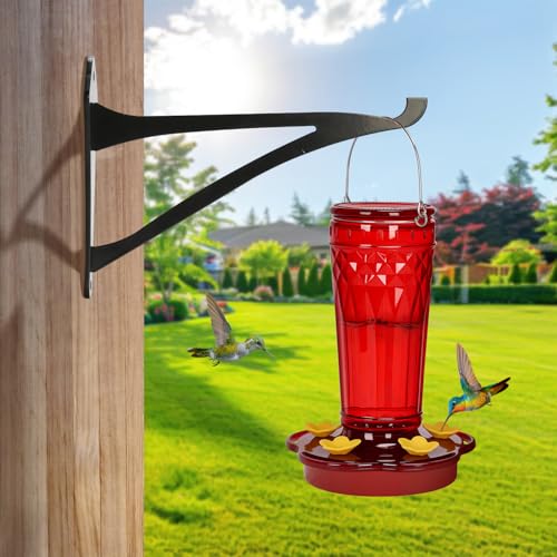 2 Piece 8-Inch Outdoor Decorative Iron Lantern Hooks for Wall Hanging Hummingbird Feeder Windchime Plant Hanger, Black - size: 8 Inch