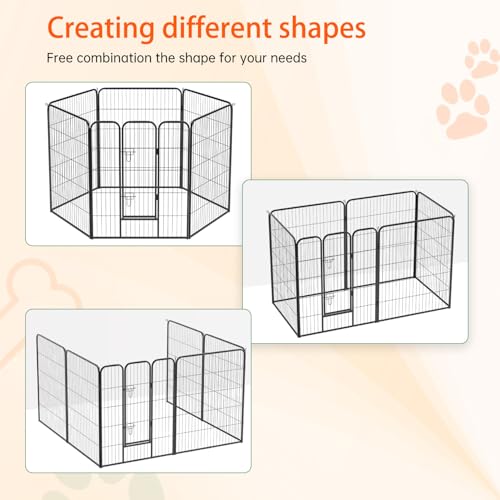 FDW Dog Playpen Dog Pen Dog Kennel 6 Panels 40 Inch Height Indoor Outdoor Folding Metal Portable Puppy Exercise Pen Heavy Duty Dog Fence for Yard Camping,Black - style: 6 Panels