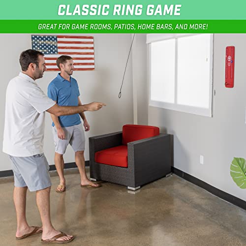GoSports Hook 21 Ceiling Mount Ring Swing Game - Choose Your Color - Play Indoors or Outdoors - color: Red