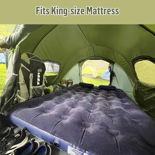 Night Cat Pop-up Camping Tent: 2 Person Tent Waterproof Instant Easy Setup Family Tent - color: Army Green, size: 2 Persons (9.5x6.6x4 ft)