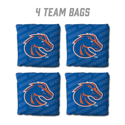 YouTheFan Officially-Licensed NCAA Set of 4 Cornhole Bags - All Weather Regulation 6” x 6” Size - 16oz Weight - Designed in USA - color: Boise State Broncos - Blue